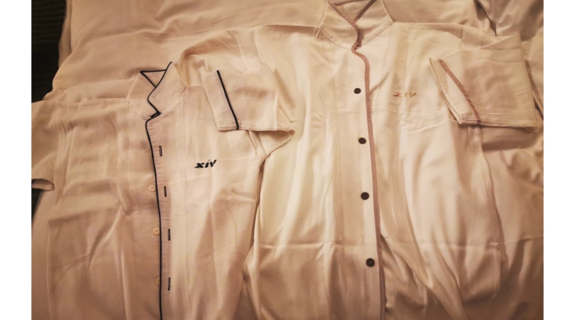 エクシブのパジャマ。大人用と子ども用。